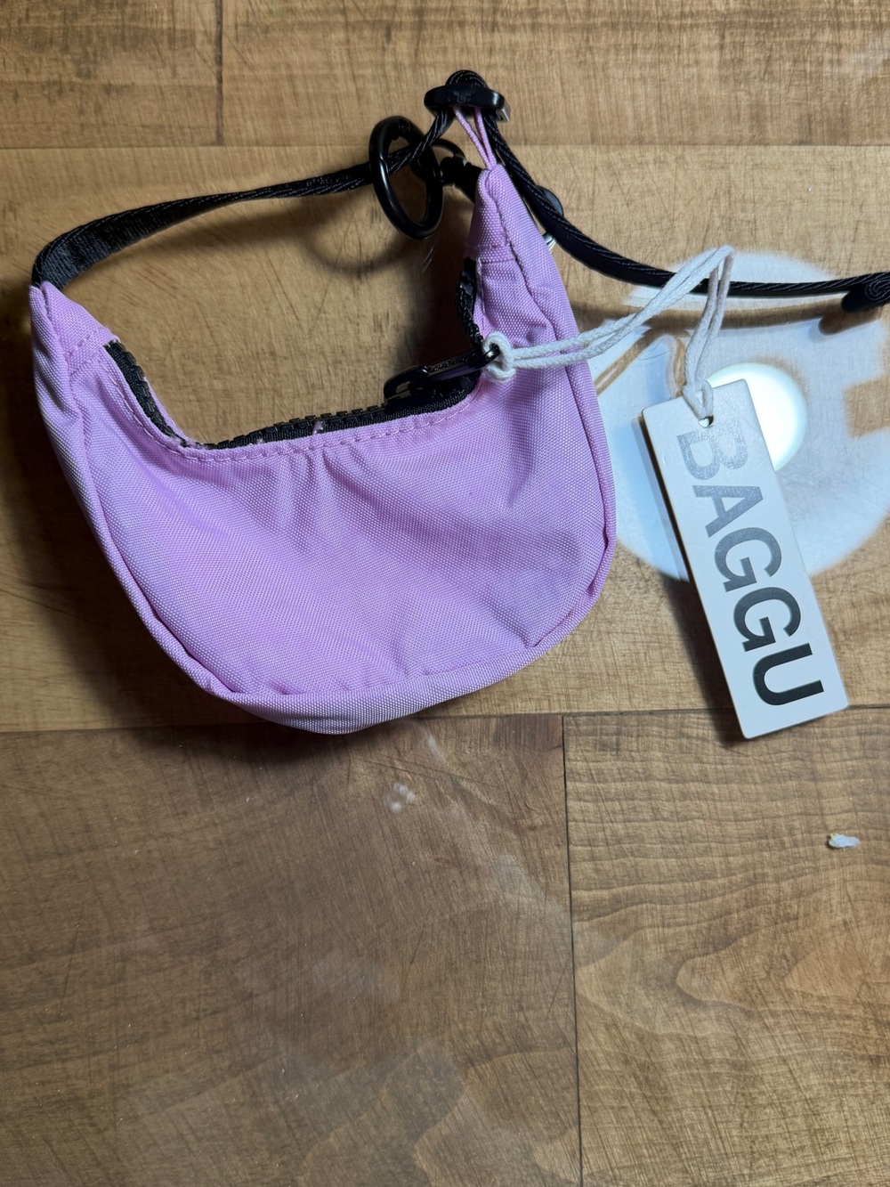 NWT BAGGU bag Charm in Peony Pink